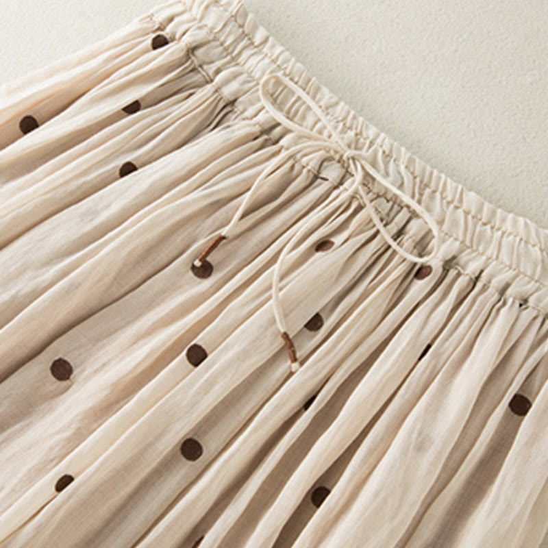 Buddha Stones Künstlerischer Vintage-Punktmuster-Faltenrock für Damen - image 2