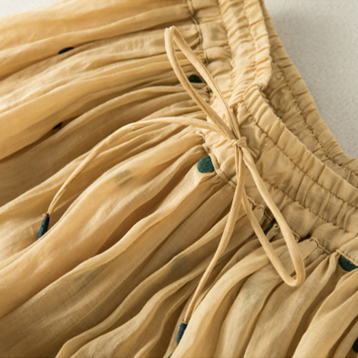 Buddha Stones Künstlerischer Vintage-Punktmuster-Faltenrock für Damen - image 26