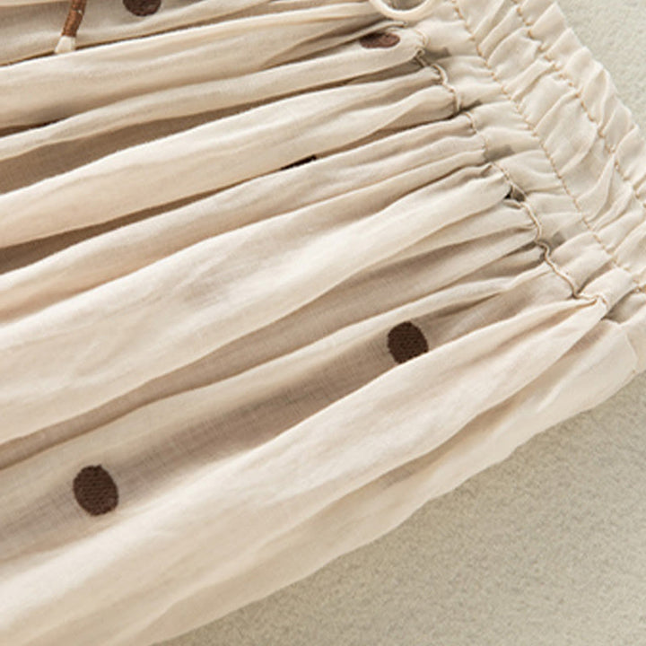 Buddha Stones Künstlerischer Vintage-Punktmuster-Faltenrock für Damen - image 5