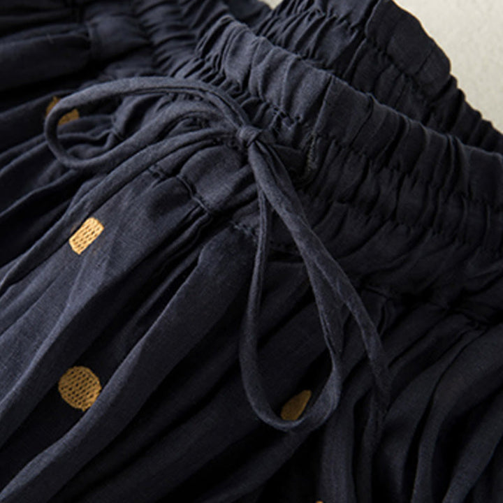 Buddha Stones Künstlerischer Vintage-Punktmuster-Faltenrock für Damen - image 17