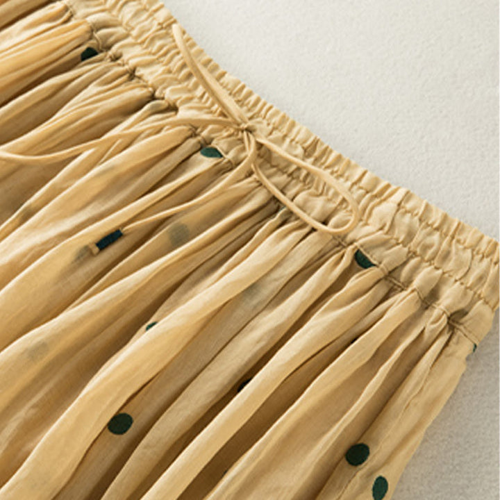 Buddha Stones Künstlerischer Vintage-Punktmuster-Faltenrock für Damen - image 25