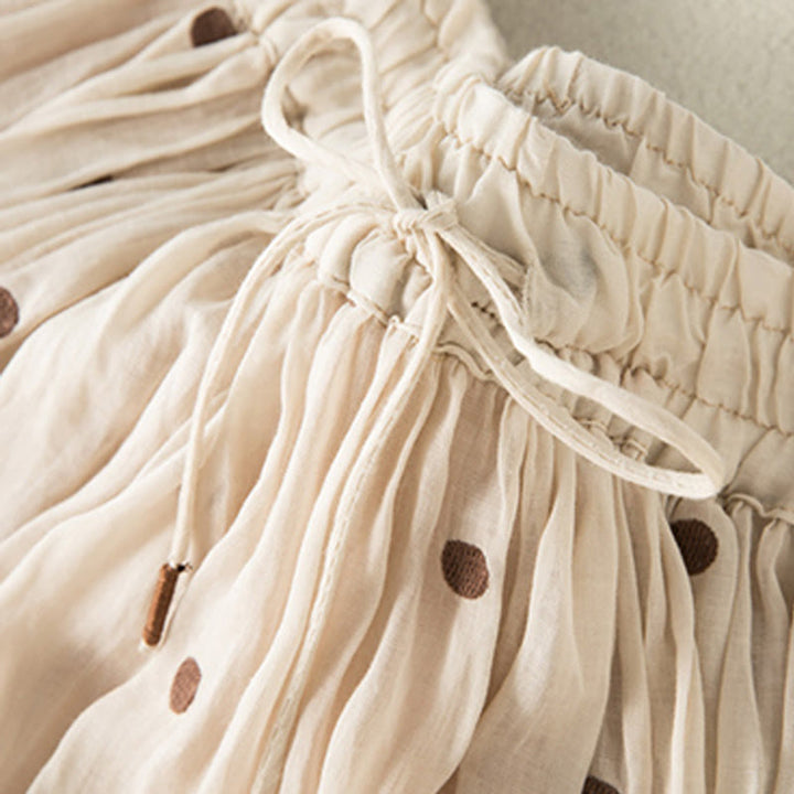 Buddha Stones Künstlerischer Vintage-Punktmuster-Faltenrock für Damen - image 3