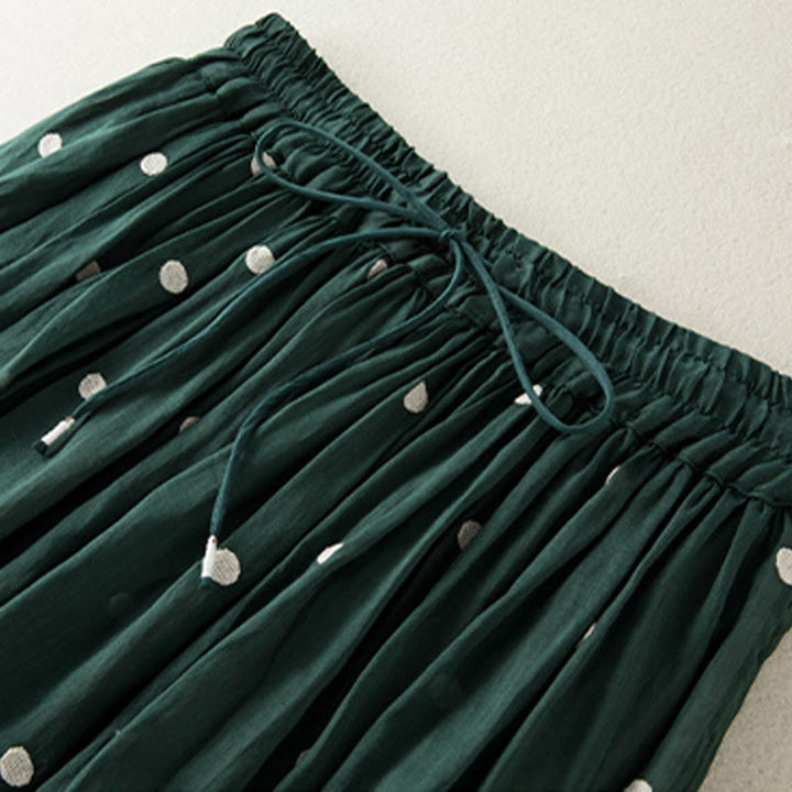 Buddha Stones Künstlerischer Vintage-Punktmuster-Faltenrock für Damen - image 10