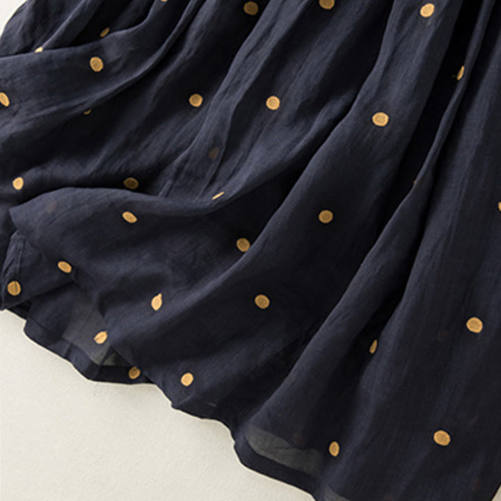 Buddha Stones Künstlerischer Vintage-Punktmuster-Faltenrock für Damen - image 20