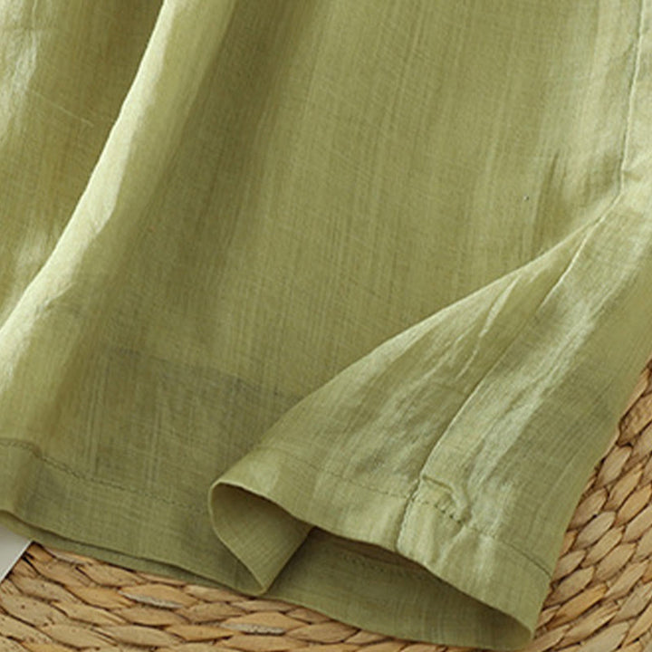 Buddha Stones Lässige, schlichte, gefütterte, elastische Damenhose aus Polyester mit weitem Bein und Taschen