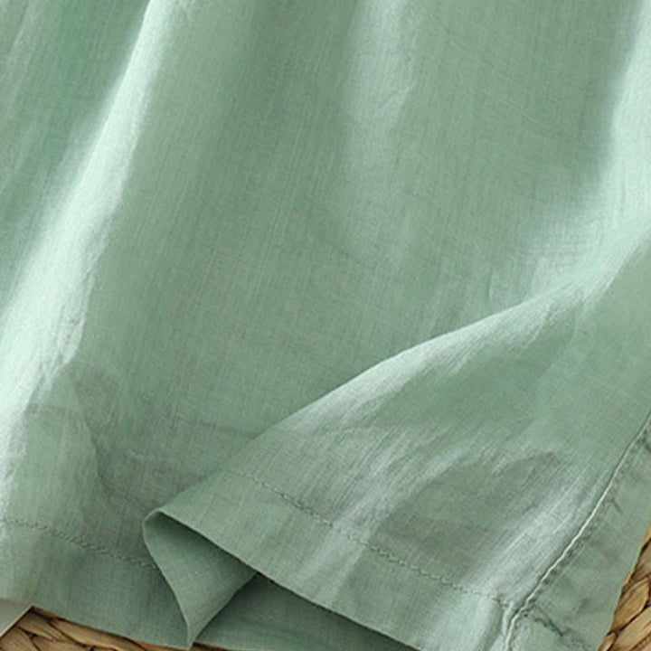 Buddha Stones Lässige, schlichte, gefütterte, elastische Damenhose aus Polyester mit weitem Bein und Taschen