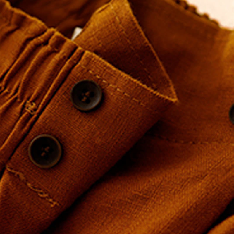 Buddha Stones Sommer Casual Pleat Plain Baumwolle Leinen Damen Shorts mit Taschen - image 5