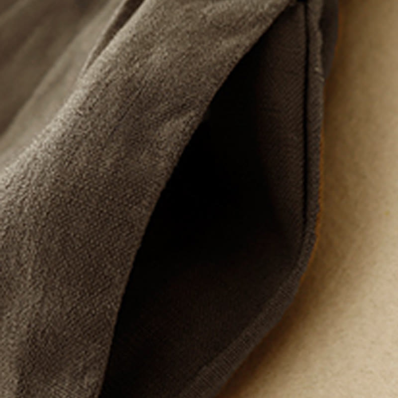 Buddha Stones Sommer Casual Pleat Plain Baumwolle Leinen Damen Shorts mit Taschen - image 13