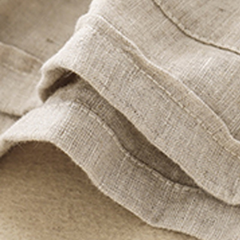 Buddha Stones Sommer Casual Plain Baumwolle Leinen Damen Elasti Gerade Shorts mit Taschen - image 14