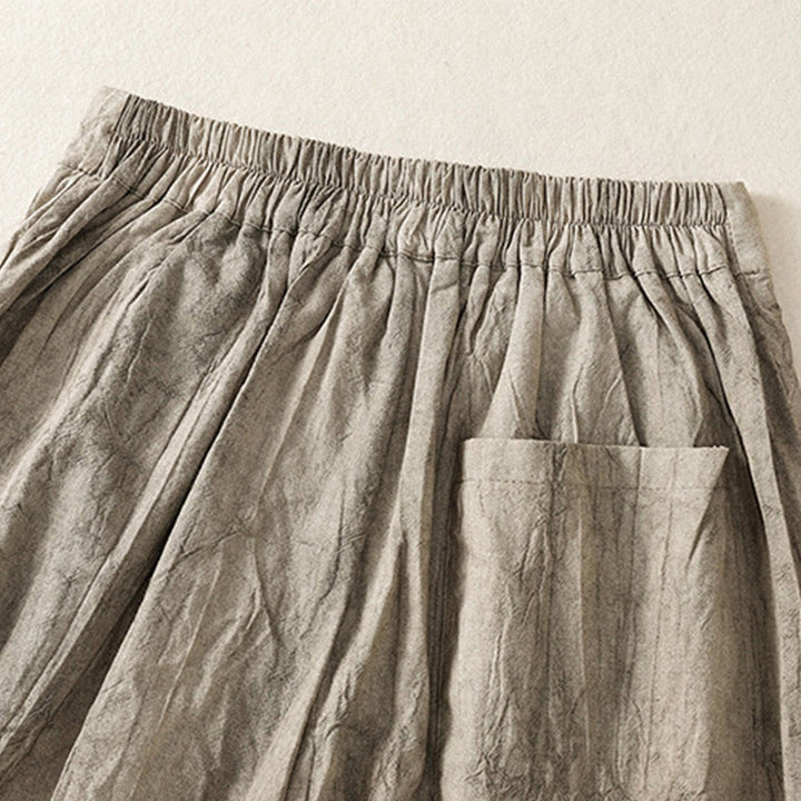 Buddha Stones Sommer Casual Tie-Dye Plain Baumwolle Damen Shorts mit Taschen