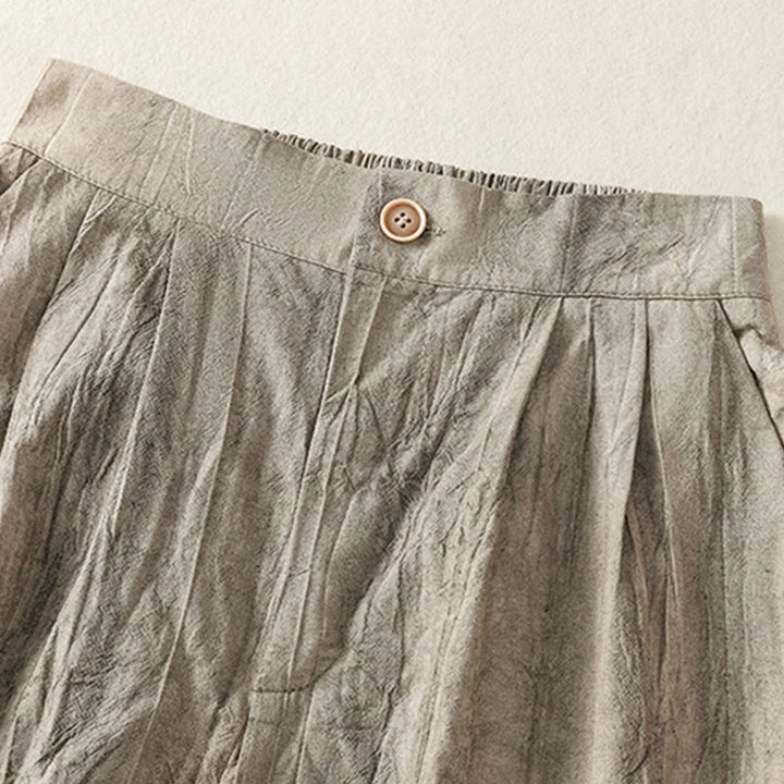 Buddha Stones Sommer Casual Tie-Dye Plain Baumwolle Damen Shorts mit Taschen