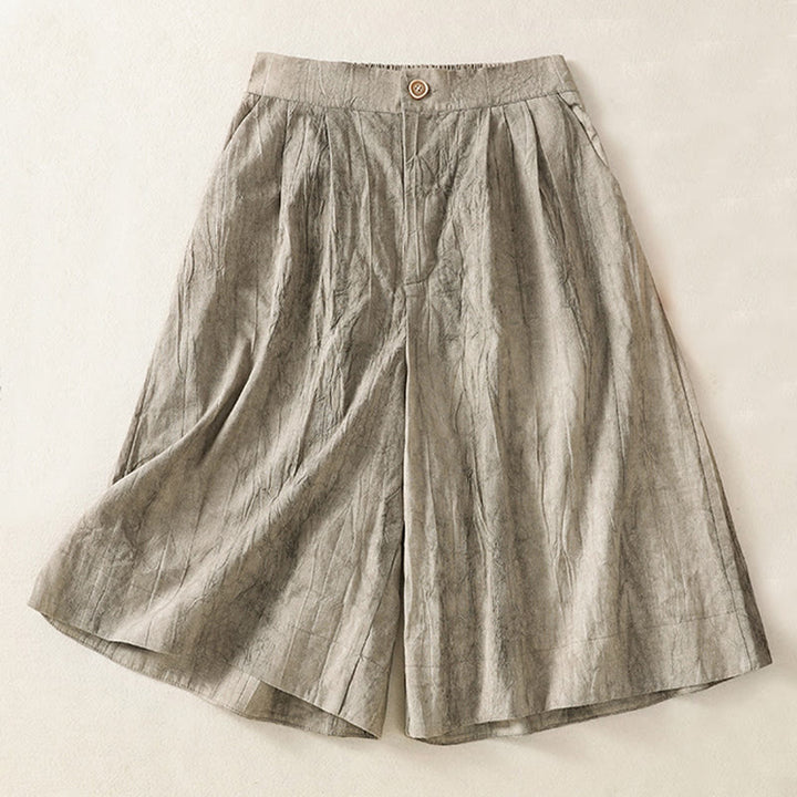Buddha Stones Sommer Casual Tie-Dye Plain Baumwolle Damen Shorts mit Taschen