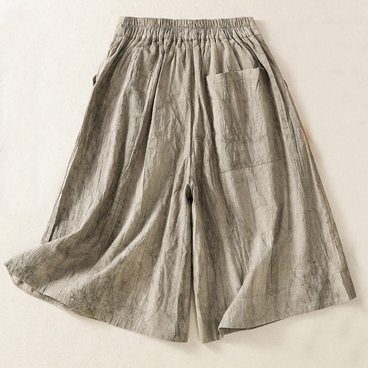 Buddha Stones Sommer Casual Tie-Dye Plain Baumwolle Damen Shorts mit Taschen