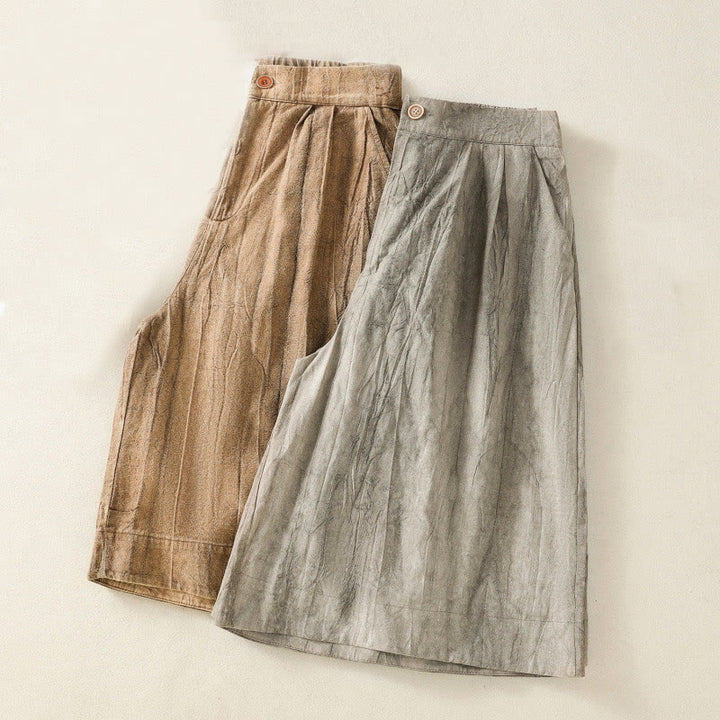 Buddha Stones Sommer Casual Tie-Dye Plain Baumwolle Damen Shorts mit Taschen