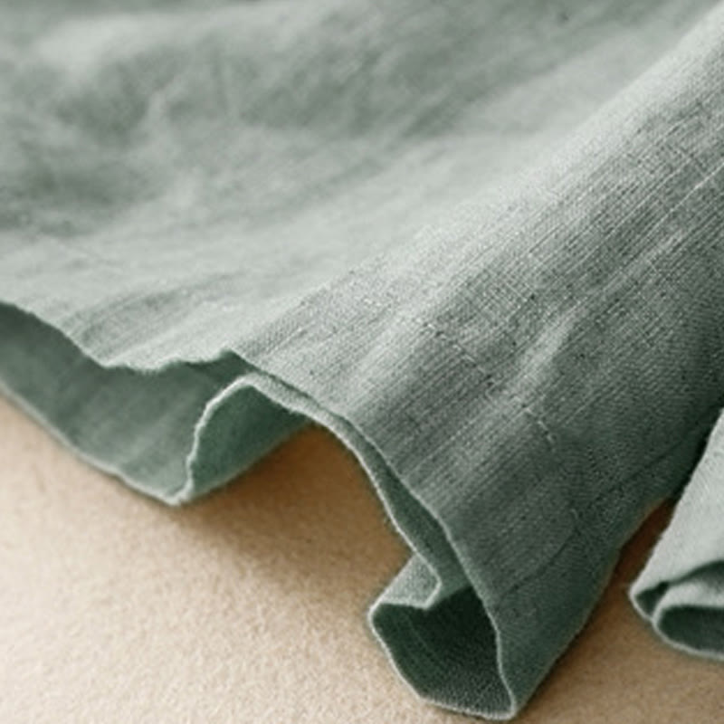 Buddha Stones Sommer Casual Buttons Plain Cotton Damen Shorts mit Taschen - image 2