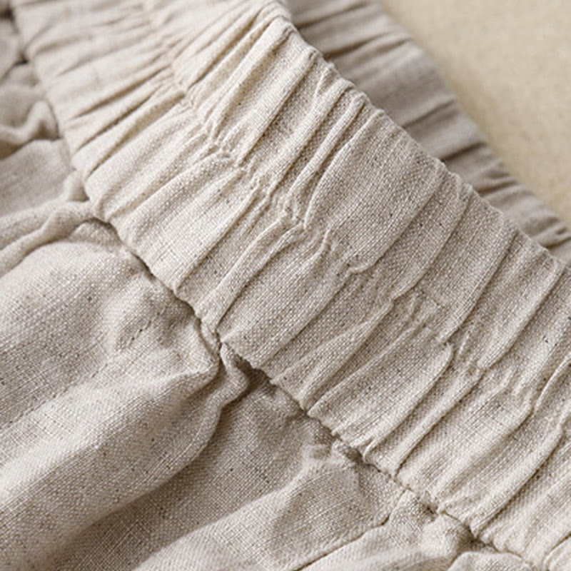 Buddha Stones Sommer Casual Buttons Plain Cotton Damen Shorts mit Taschen - image 7