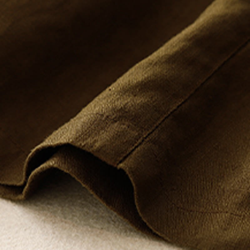 Buddha Stones Sommer Casual Buttons Plain Cotton Damen Shorts mit Taschen - image 18