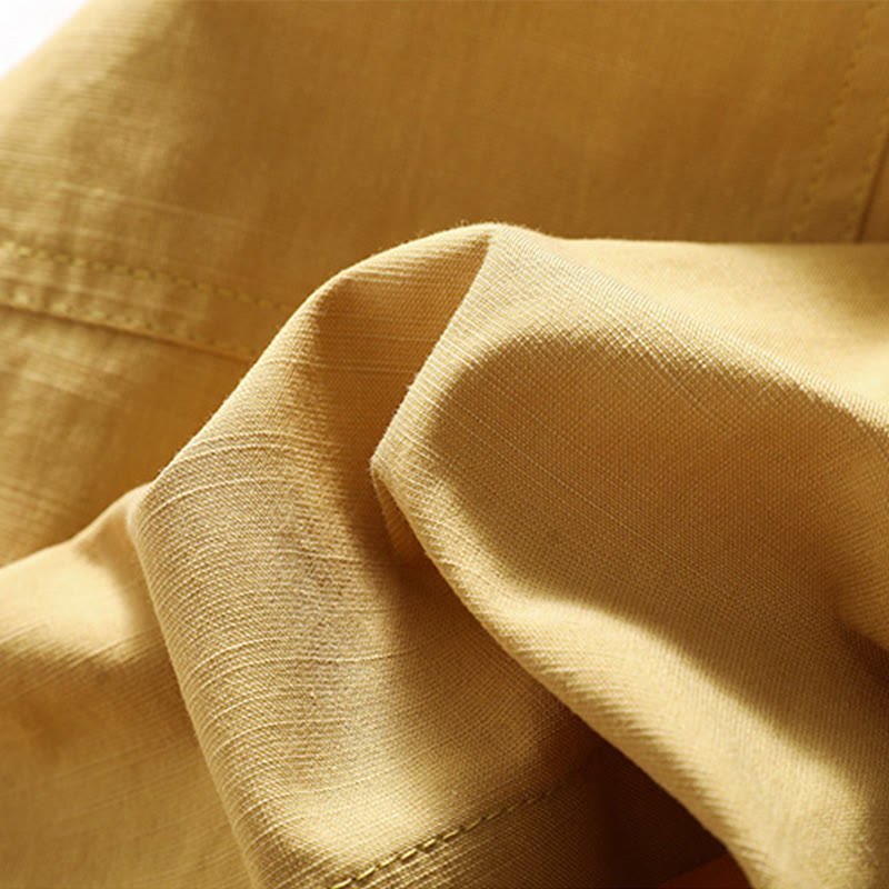 Buddha Stones Sommer Casual Elastische Taille Plain Damen Polyester Shorts Mit Taschen - image 27