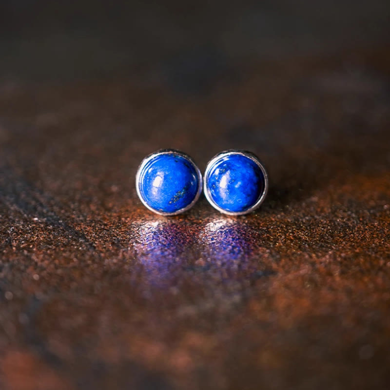 Buddha Stones im Vintage-Stil aus 925er Sterlingsilber mit Lapislazuli-Motiv - image 1