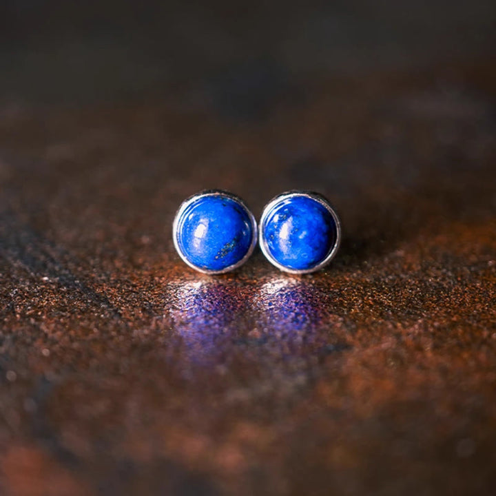 Buddha Stones im Vintage-Stil aus 925er Sterlingsilber mit Lapislazuli-Motiv - image 1