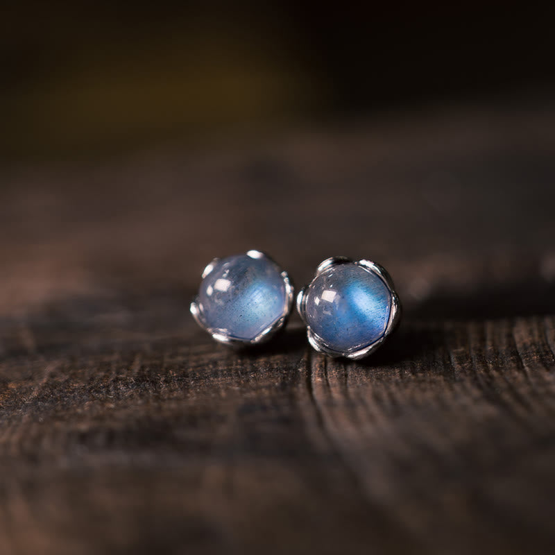 Buddha Stones 925 Sterling Silber Mondstein Positive Ohrringe - Mondstein (Heilung ♥ Positiv) - image 0