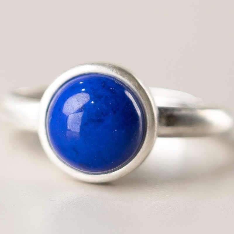 Buddha Stones Natürlicher 925 Sterling Silber Lazurit Türkis Verstellbarer Balance Ring