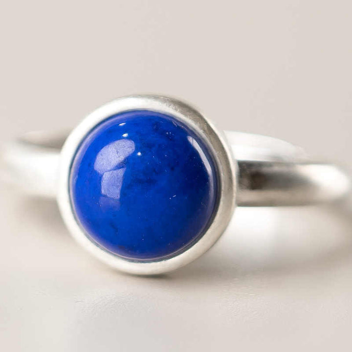 Buddha Stones Natürlicher 925 Sterling Silber Lazurit Türkis Verstellbarer Balance Ring