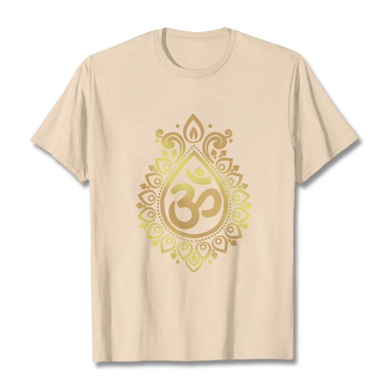 Buddha Stones ​​Wasser Tropfen OM Design T T-shirt - Biskuit - 2XL - image 8