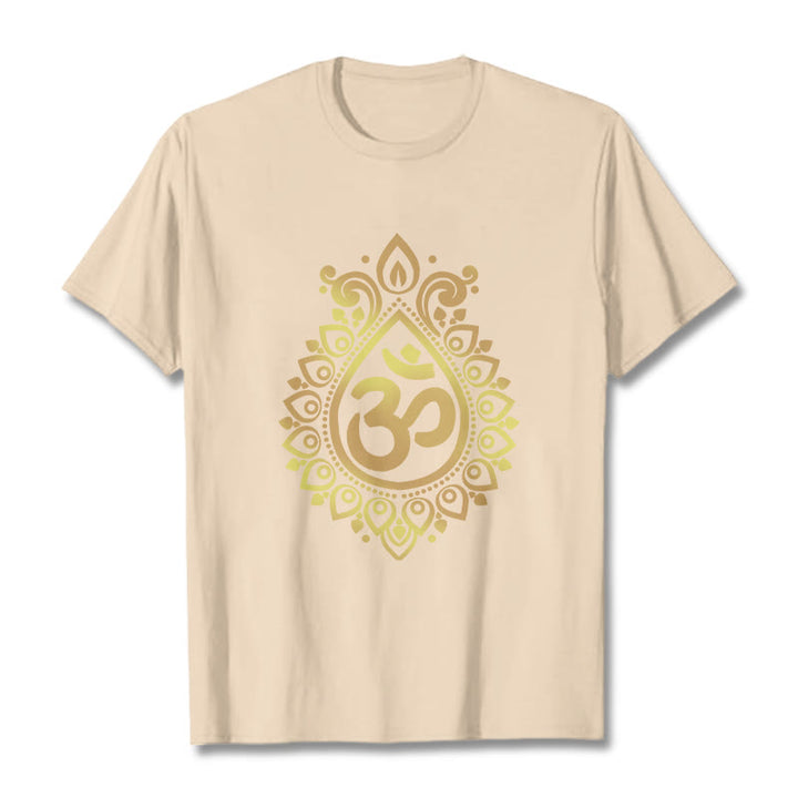 Buddha Stones ​​Wasser Tropfen OM Design T T-shirt - Biskuit - 2XL - image 8