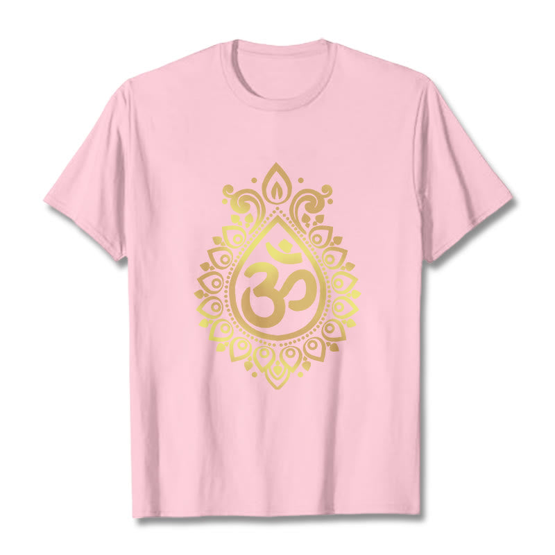 Buddha Stones ​​Wasser Tropfen OM Design T T-shirt - Hellrosa - 2XL - image 13