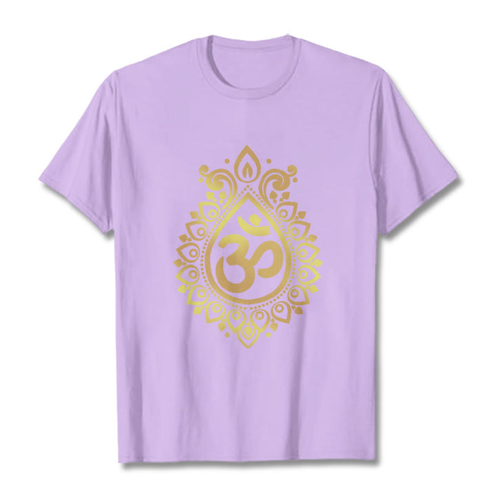 Buddha Stones ​​Wasser Tropfen OM Design T T-shirt - Pflaume - 2XL - image 16