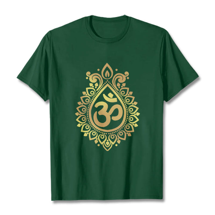 Buddha Stones ​​Wasser Tropfen OM Design T T-shirt - WaldGrün - 2XL - image 11