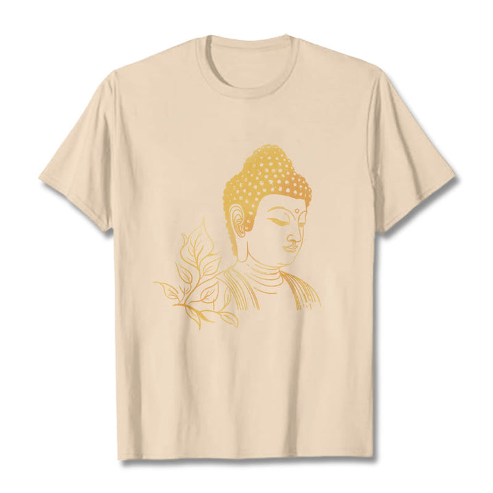 Buddha Stones ​​Goldene Blätter Meditation Buddha T-Shirt - Biskuit - 2XL - image 8