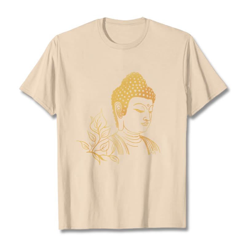 Buddha Stones ​​Goldene Blätter Meditation Buddha T-Shirt - Bisque - 2XL - image 9