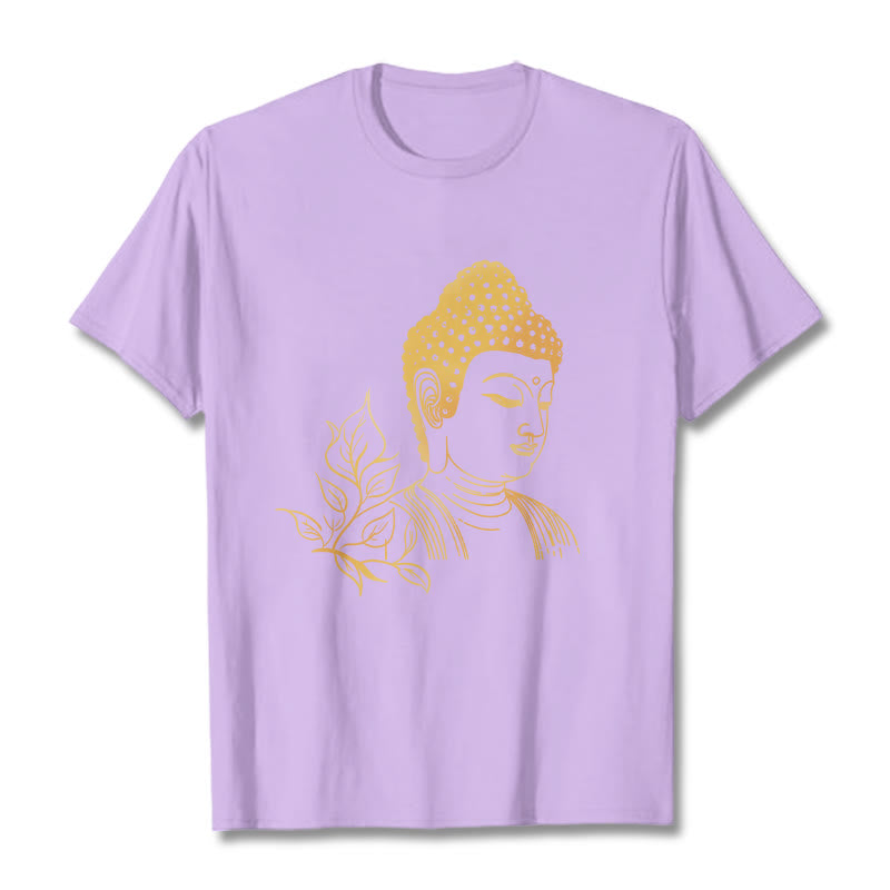 Buddha Stones ​​Goldene Blätter Meditation Buddha T-Shirt - Pflaume - 2XL - image 16