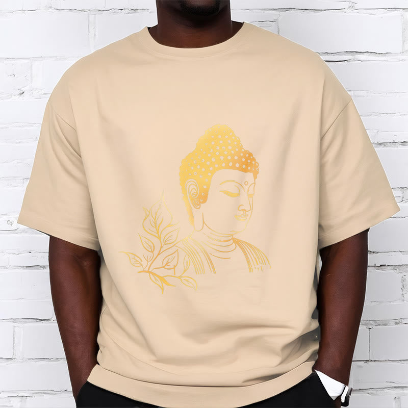 Buddha Stones ​​Goldene Blätter Meditation Buddha T-Shirt - image 9