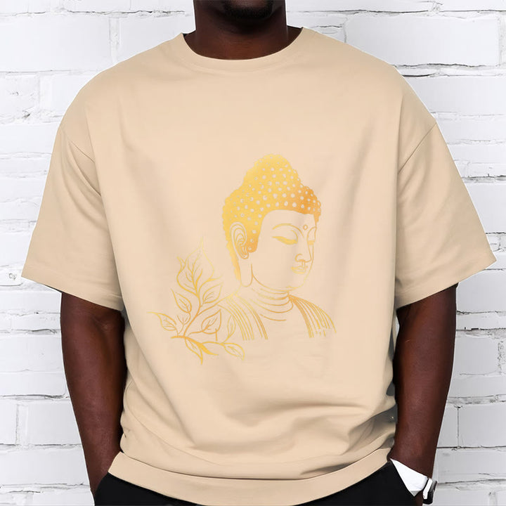 Buddha Stones ​​Goldene Blätter Meditation Buddha T-Shirt - image 9
