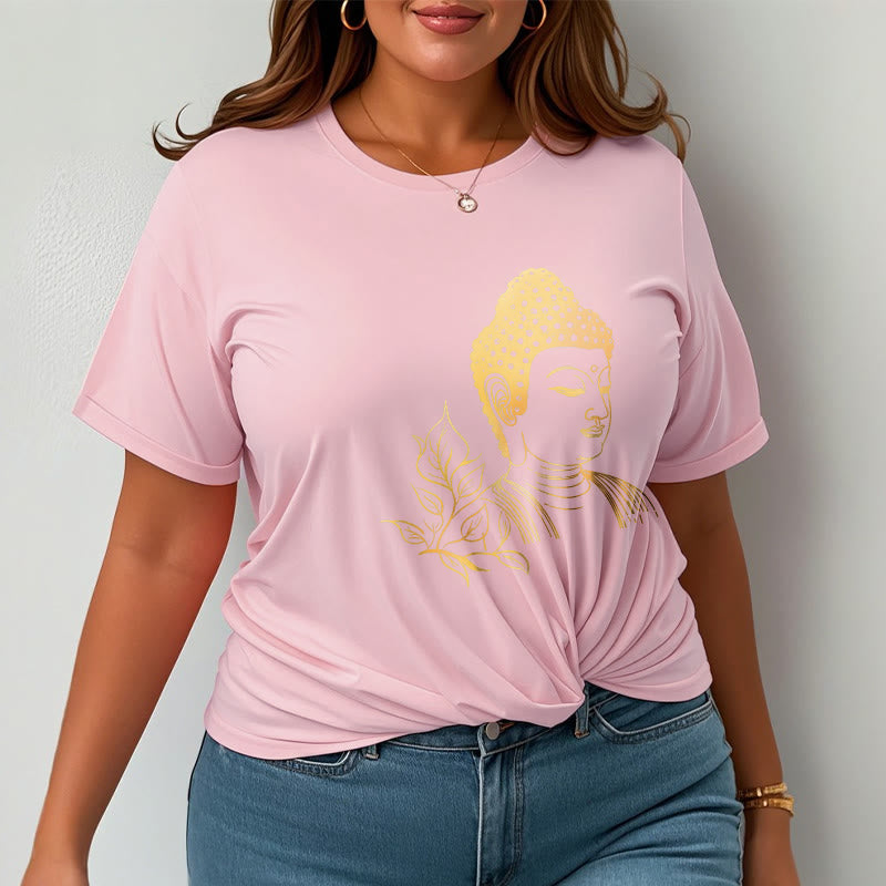 Buddha Stones ​​Goldene Blätter Meditation Buddha T-Shirt - image 13
