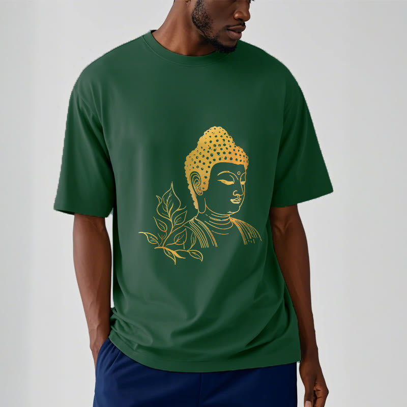Buddha Stones ​​Goldene Blätter Meditation Buddha T-Shirt - image 12