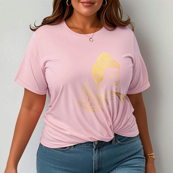Buddha Stones ​​Goldene Blätter Meditation Buddha T-Shirt - image 14