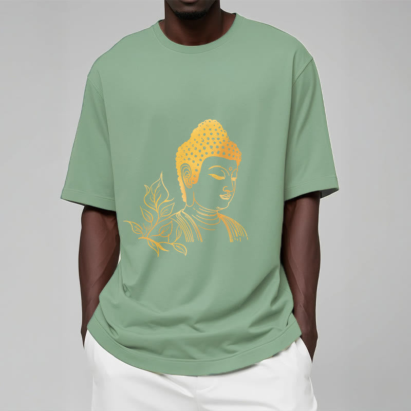 Buddha Stones ​​Goldene Blätter Meditation Buddha T-Shirt - image 15