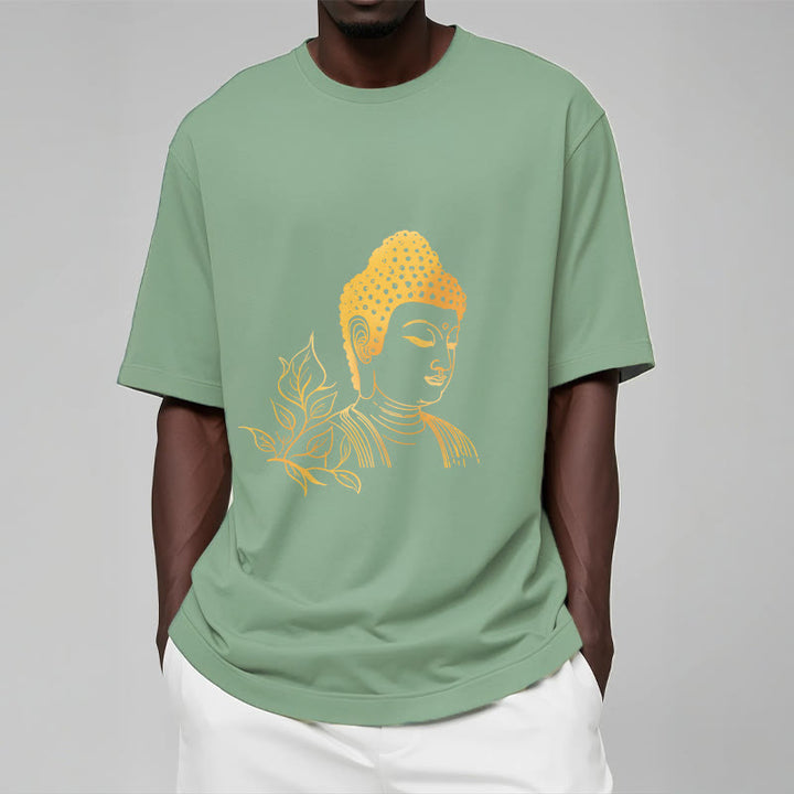 Buddha Stones ​​Goldene Blätter Meditation Buddha T-Shirt - image 15