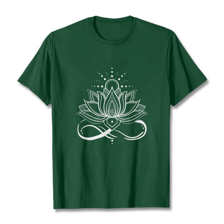Buddha Stones ​​Lotus Blume Sonne Design T T-shirt - Waldgrün - 2XL - image 0