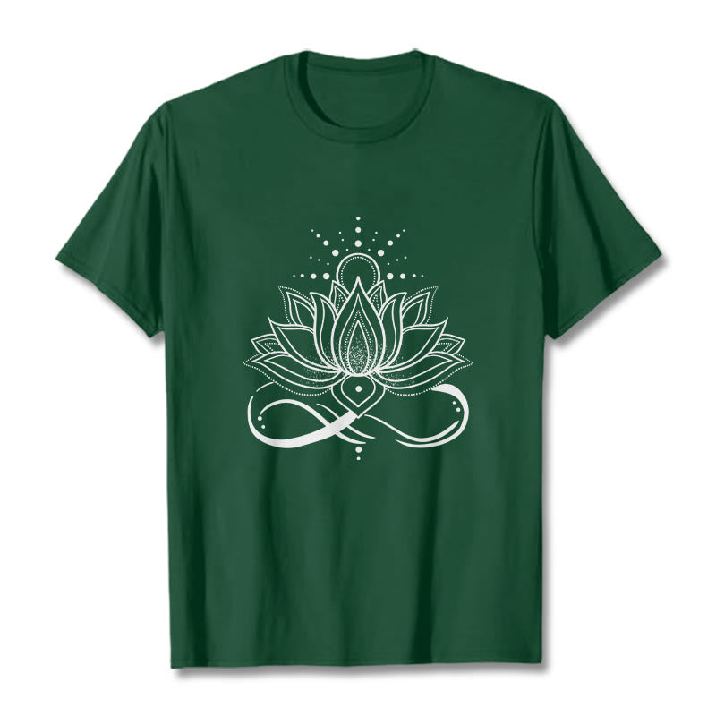 Buddha Stones ​​Lotus Blume Sonne Design T T-shirt - WaldGrün - 2XL - image 1