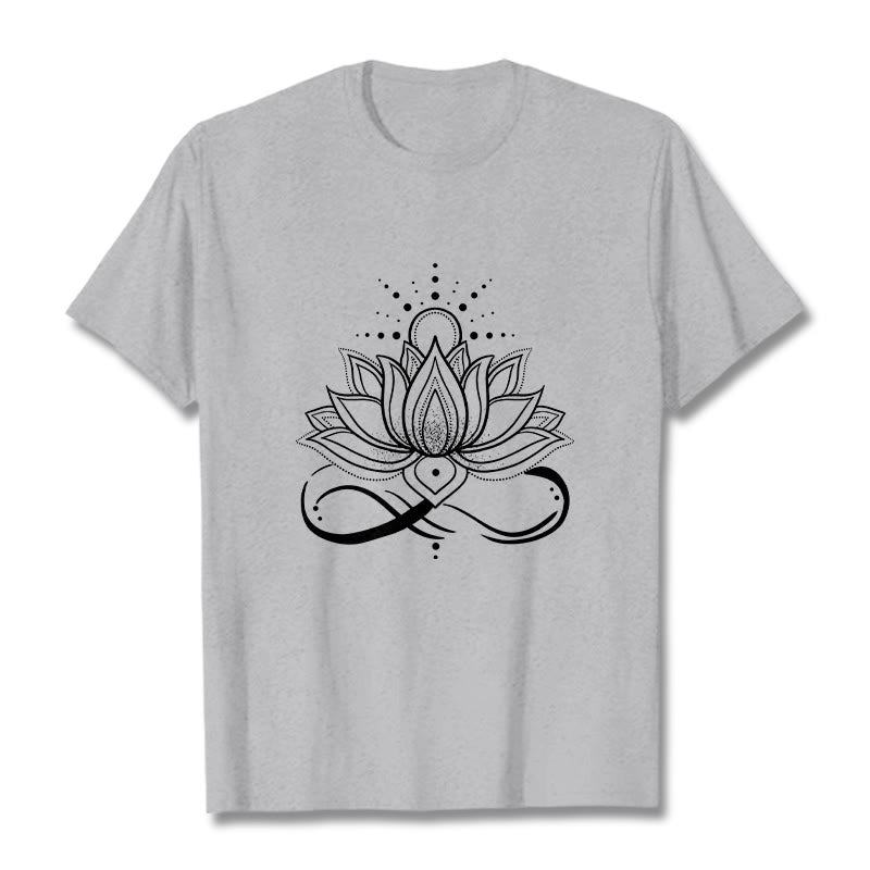 Buddha Stones ​​Lotus Blume Sonne Design T T-shirt - Hellgrau - 2XL - image 20