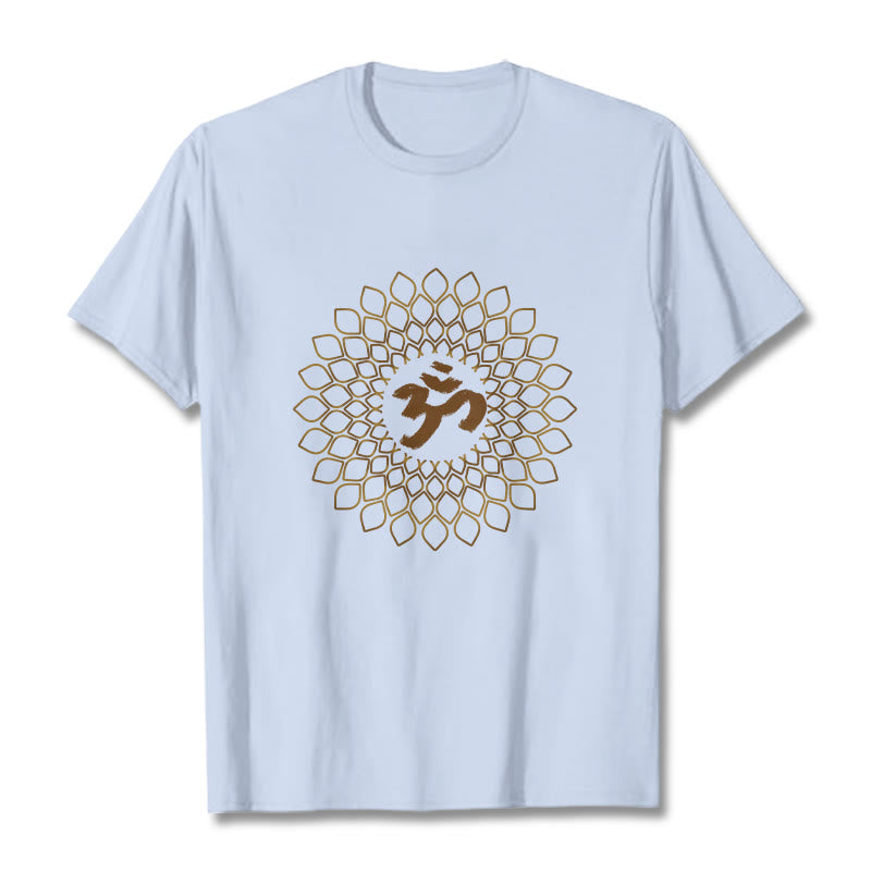 Buddha Stones ​​Rhombus OM Design T T-shirt - HellCyan - 2XL - image 19