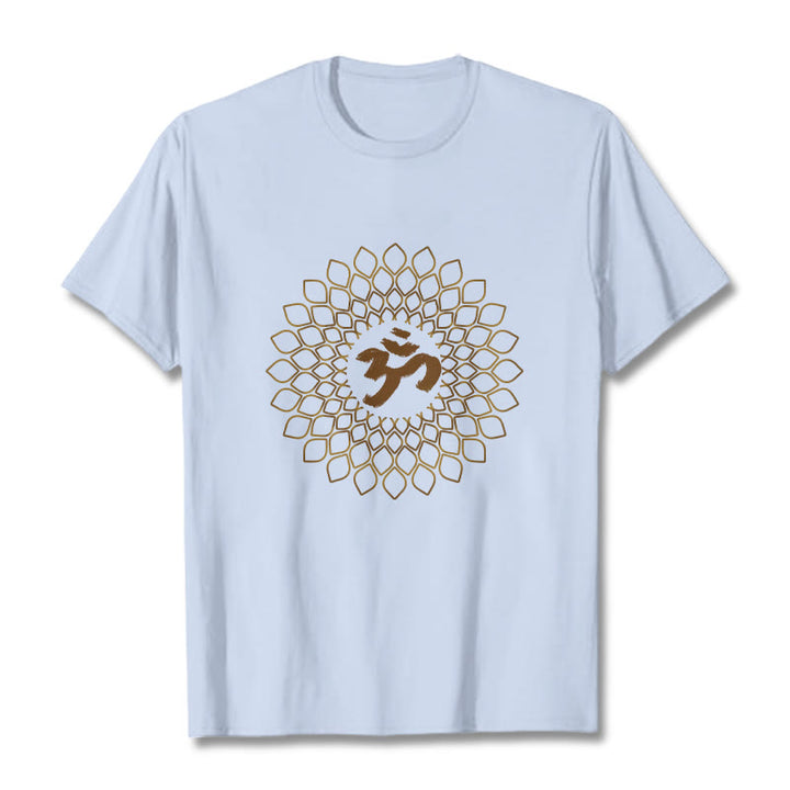 Buddha Stones ​​Rhombus OM Design T T-shirt - Hellcyan - 2XL - image 18