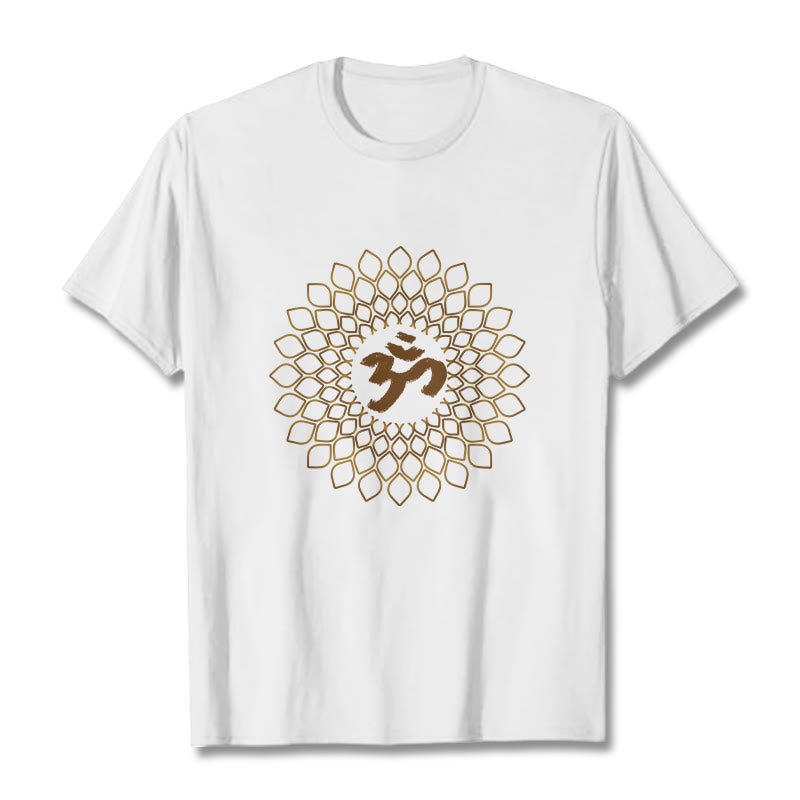 Buddha Stones ​​Rhombus OM Design T T-shirt - Weiß - 2XL - image 0