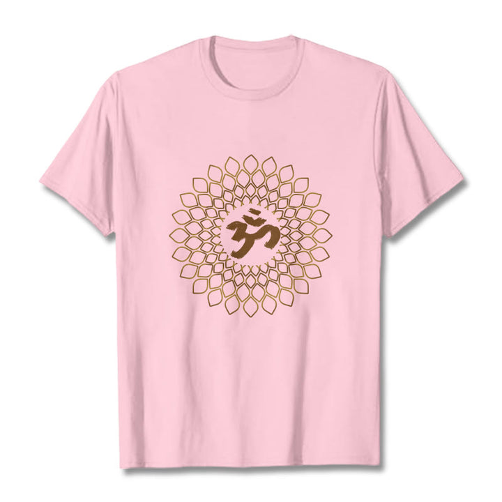 Buddha Stones ​​Rhombus OM Design T T-shirt - Hellrosa - 2XL - image 13