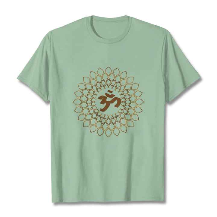 Buddha Stones ​​Rhombus OM Design T T-shirt - Blassgrün - 2XL - image 15